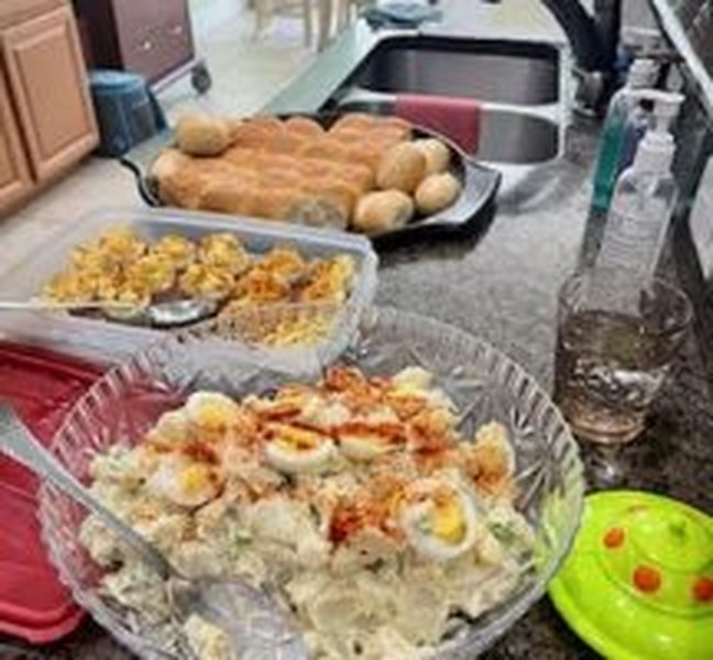 Shared table during a holiday meal